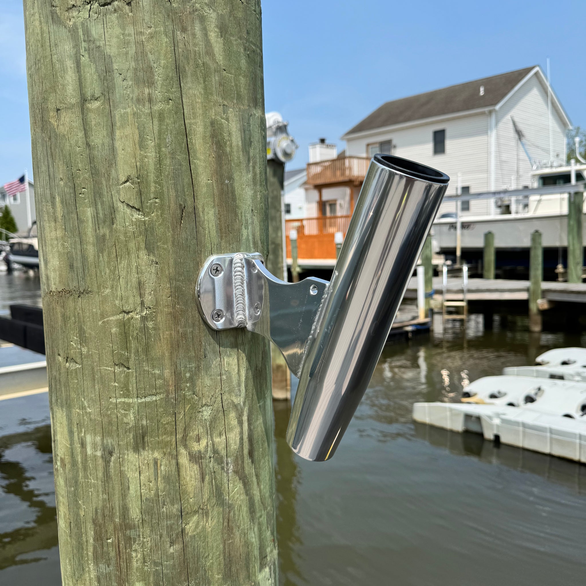 Piling mounted Rod/ Flag Holder